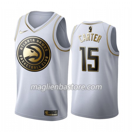 Maglia NBA Atlanta Hawks Vince Carter 15 Nike 2019-20 Bianco Golden Edition Swingman - Uomo